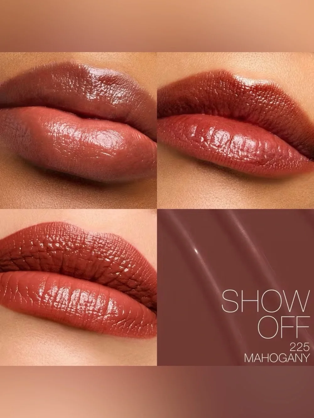 NEW✅ NARS Afterglow Sensual Shine Lipstick • 225 Show Off • Mahogany •New in Box